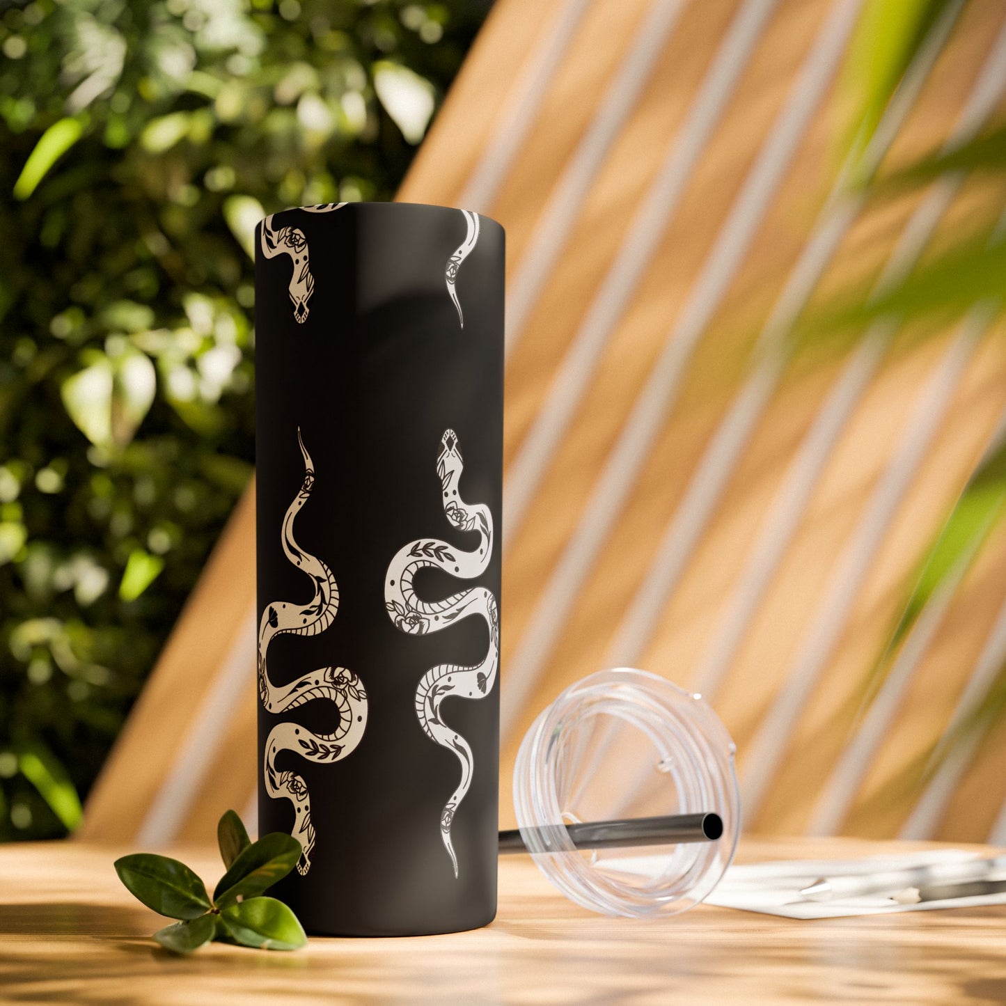 White Serpent Skinny Tumbler, 20oz