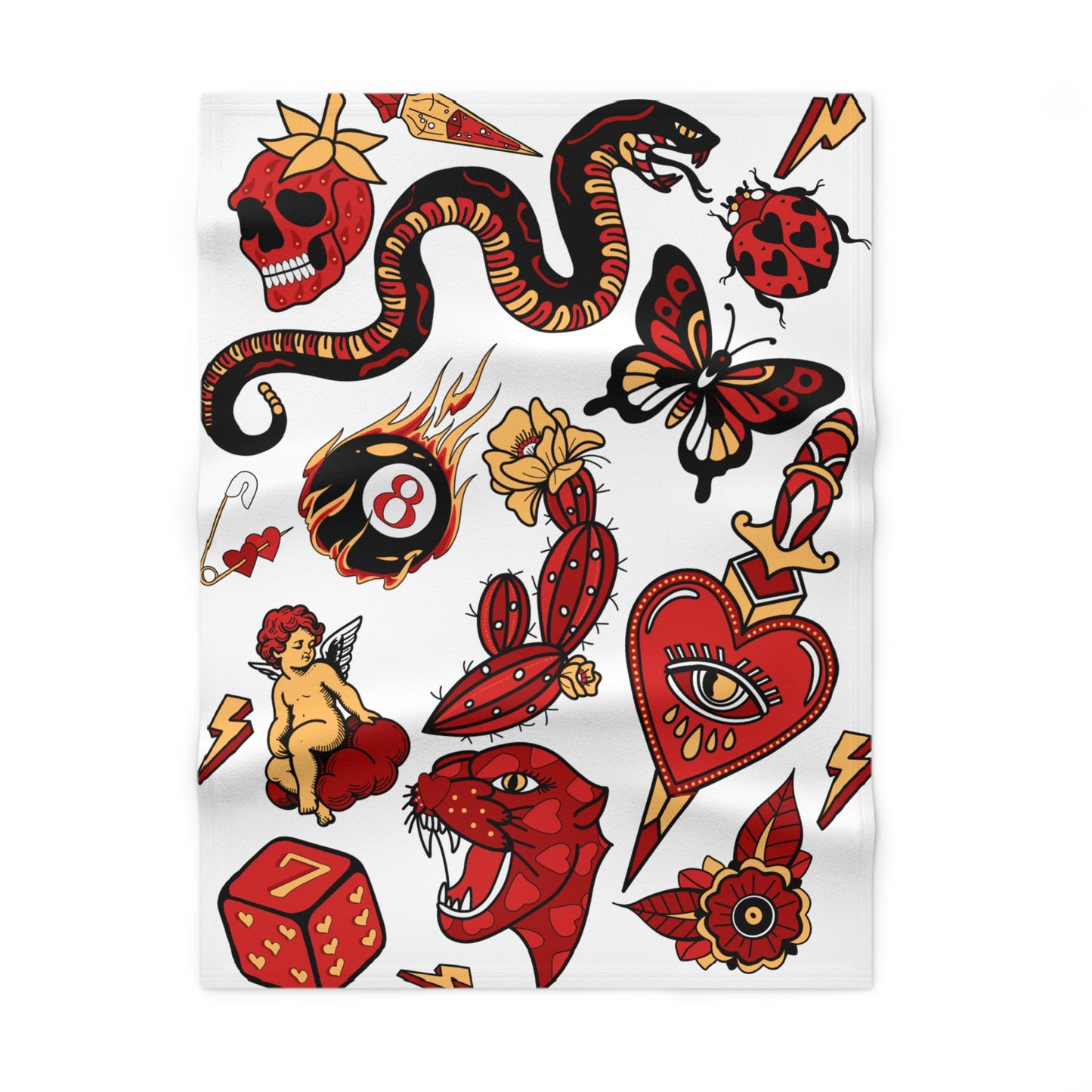 Girly Flash Tattoo Soft Fleece Baby & Toddler Blanket