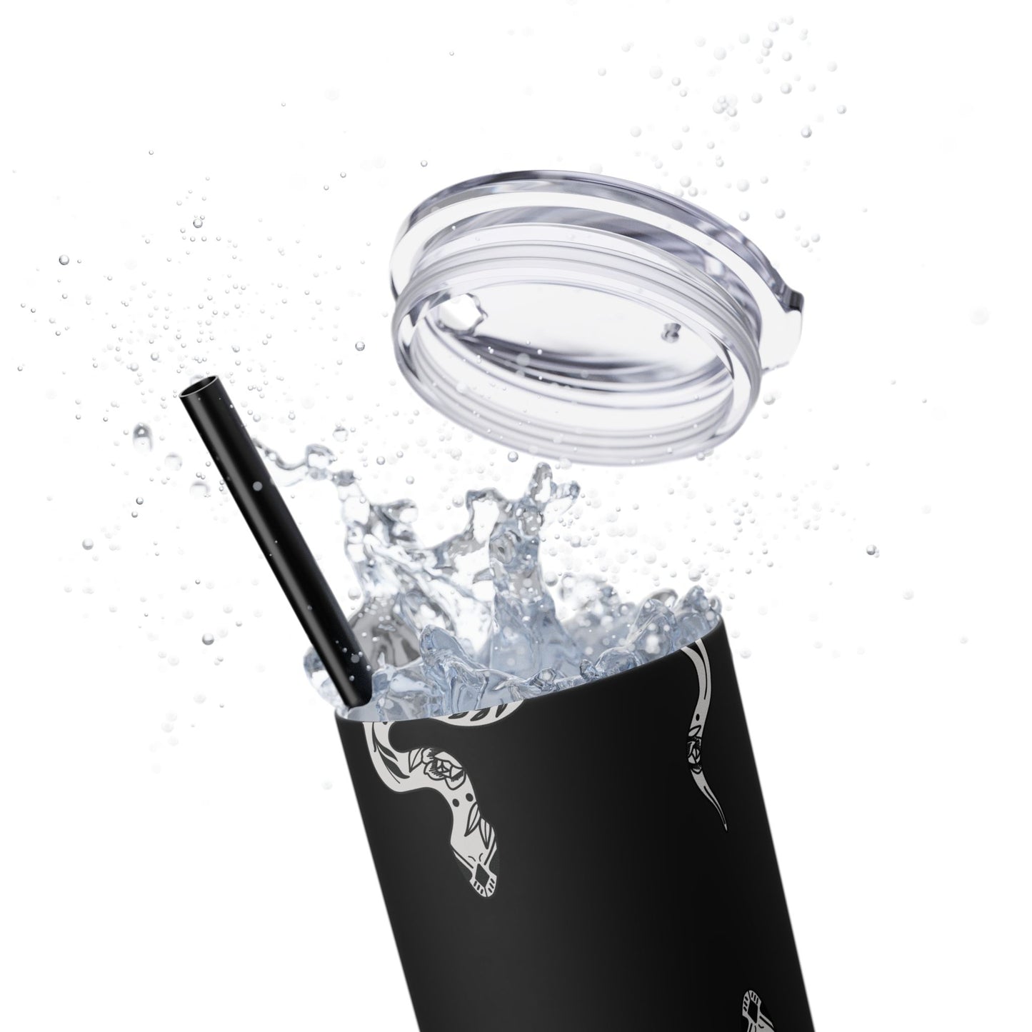 White Serpent Skinny Tumbler, 20oz