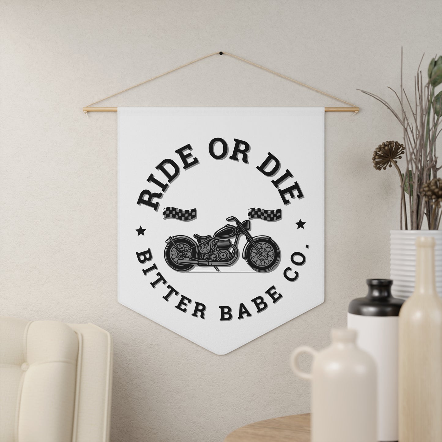 Ride or Die Motorcycle Kids Pennant Banner