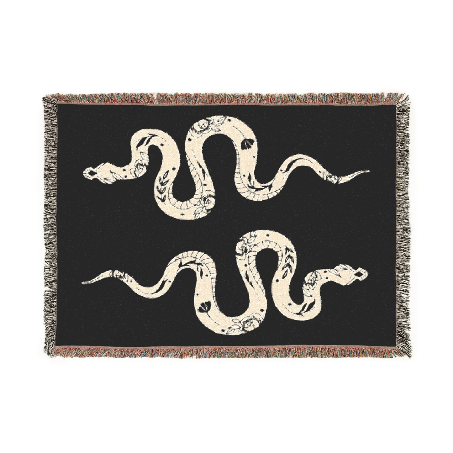 White Serpent Woven Blanket