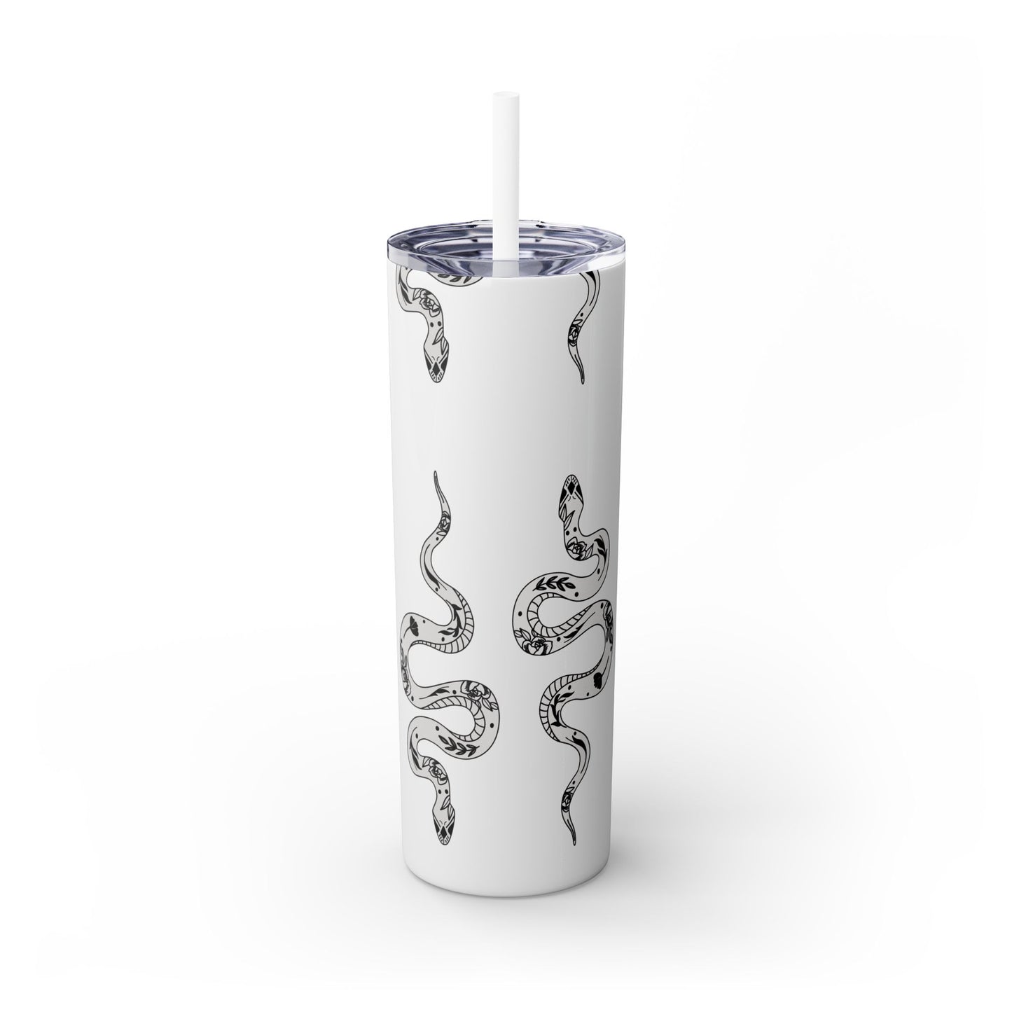 White Serpent Skinny Tumbler, 20oz