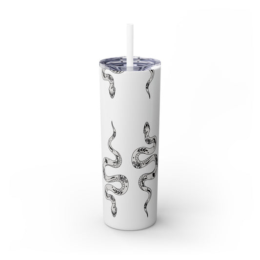 White Serpent Skinny Tumbler, 20oz